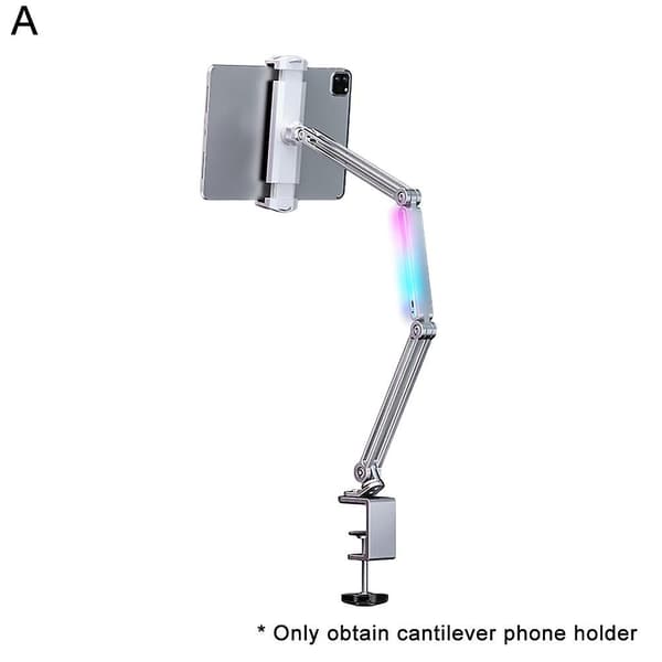 Cantilever mobiltelefonholder Fleksibel arm Læg dig ned Desktop Sengetelefonholder（sølv）