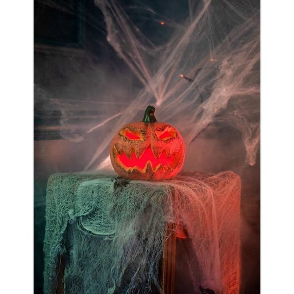 Halloween Pumpa Ljusdekoration - WINLLINEE - 16 cm Diameter - Kräver LR44/AG13 Batterier