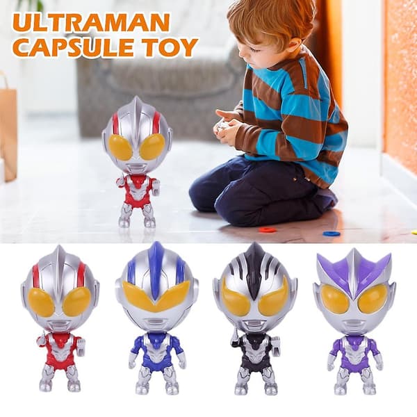Versi Ultraman Leke Figur Leke Kapsel Deformasjon Leke Til Gutter (Rød)