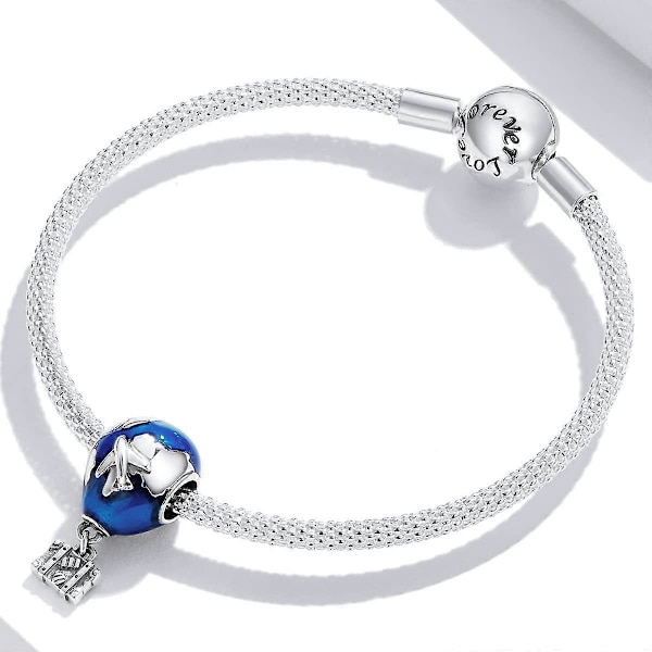 Silver Armband med Berlocker för Flickor, Berlocker för Kvinnor, Hängande Halsband med Berlocker, DIY-Mode Smycken Passar för Pandora Armband