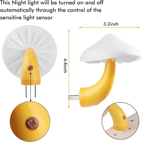 Svampe Sensor LED Nattelys - 7 Farve Skiftende Magisk Lampe