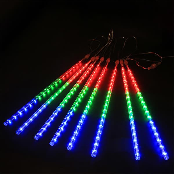 Julepynt 30 cm jule-LED hule meteorregnrør dekorativ