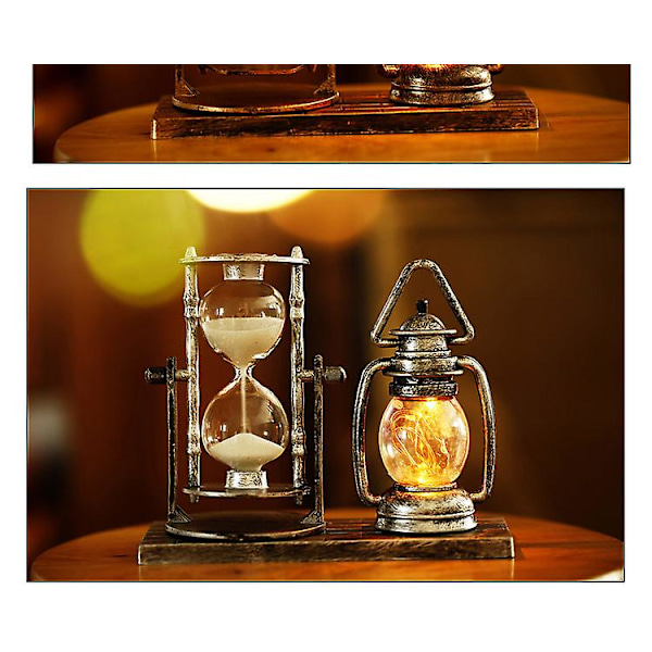 Kreativ lampa miniatyr timglas sandglas blinkande student födelsedagspresenter hem bordsdekoration