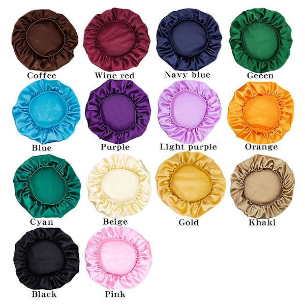 Satin Bonnet sovhatt (en storlek) (flera färger valfria)（vinröd）