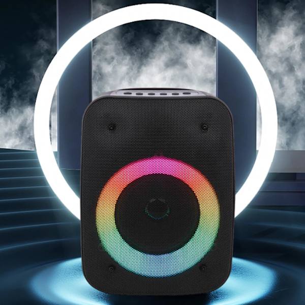 Langattomat Bluetooth-kaiuttimet, Bluetooth-kaiutin stereo, kannettava langaton kaiutin valoilla, subwoofer ulkoilmajuhliin (ilmainen koko, musta)