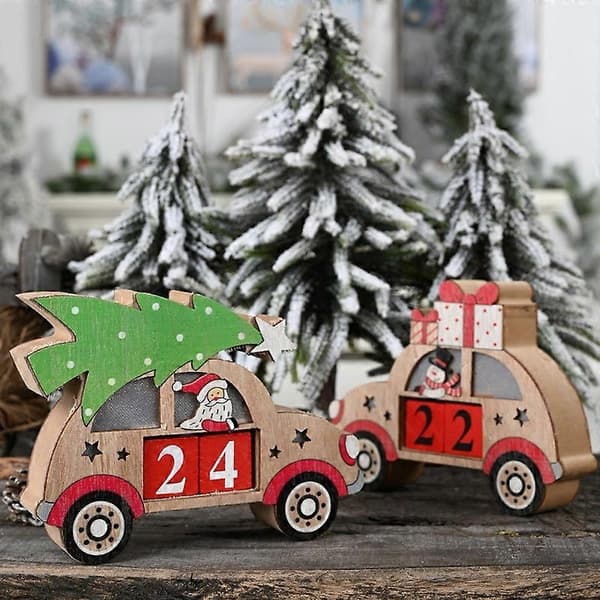 Borddekoration Heminredning Juldekoration Julkalender Skrivbordsdekoration Trä Träkalender Julkalender Evighetskalender Kalender