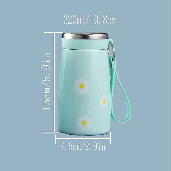 Drickstillbehör Daisy Fresh Kreativ Vattenkopp, Portabel Termosmugg (grön)
