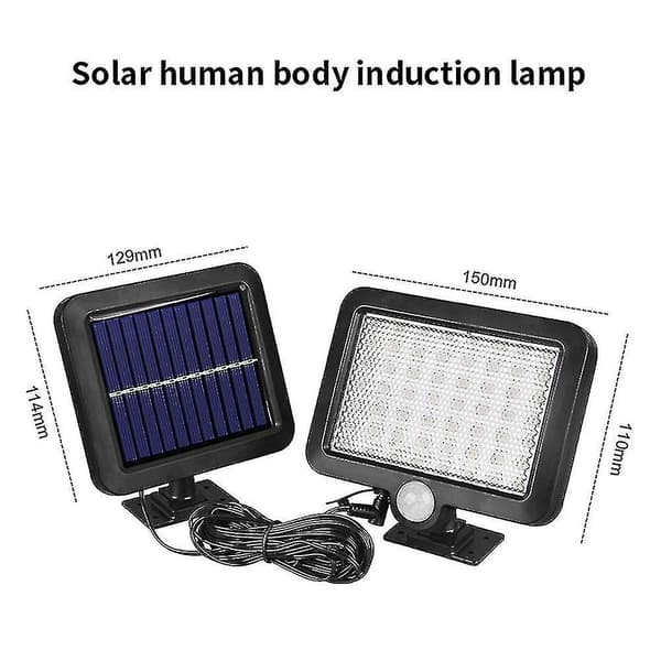 Solcelled Udendørs LED Solcelle Vandtæt Væglampe Med Ledning