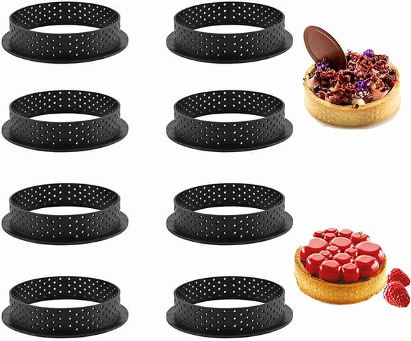 8 st tårtformar, minitårtformar för bakning av cirkelformade kakor