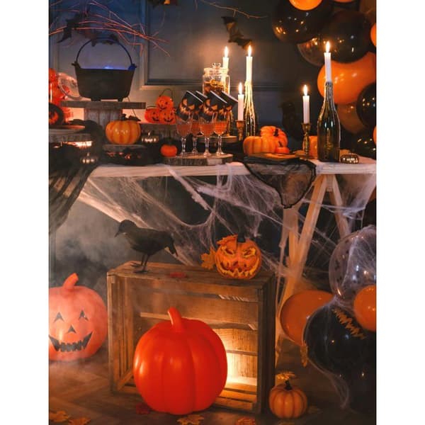 Lysende Halloween-gresskarpynt, 16 cm