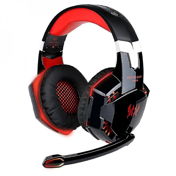 Gaming Headset 7.1 Kanal Lyd Bass Hovedtelefoner（Rød）