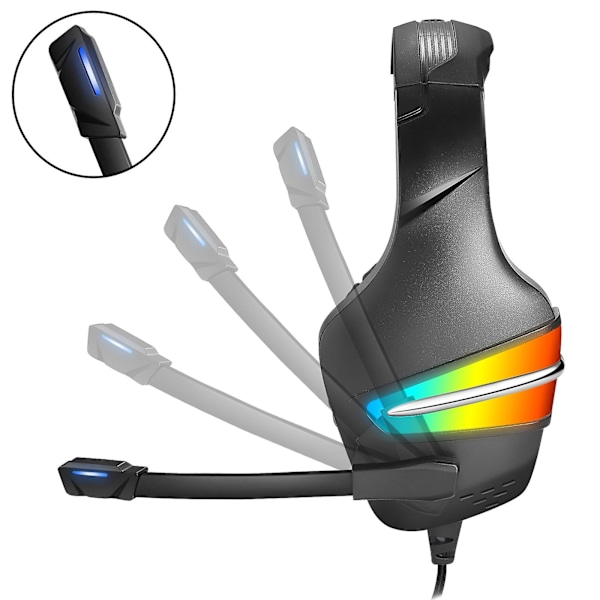 J6 Gaming Headset med RGB-belysning och tung bas（B）