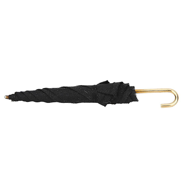 2 stk Miniatyrparaply Svart Stoff DIY Dukkehus Dekorativt Tilbehør 1:12