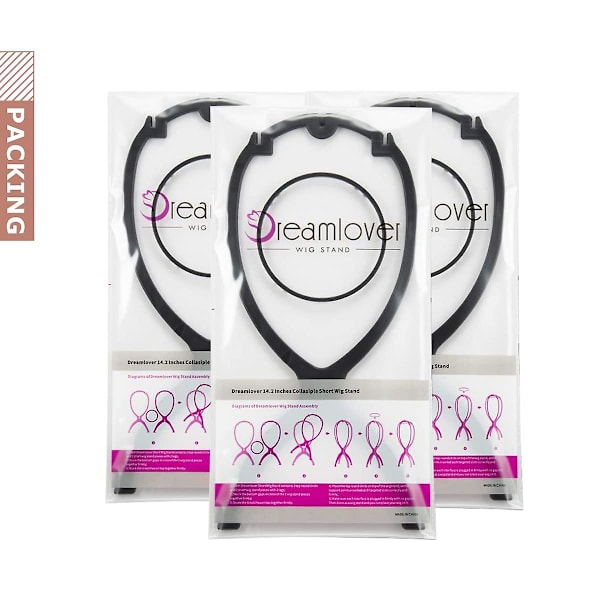 Perukställ för peruker, Bärbart perukhuvudställ för kvinnor, 3-pack