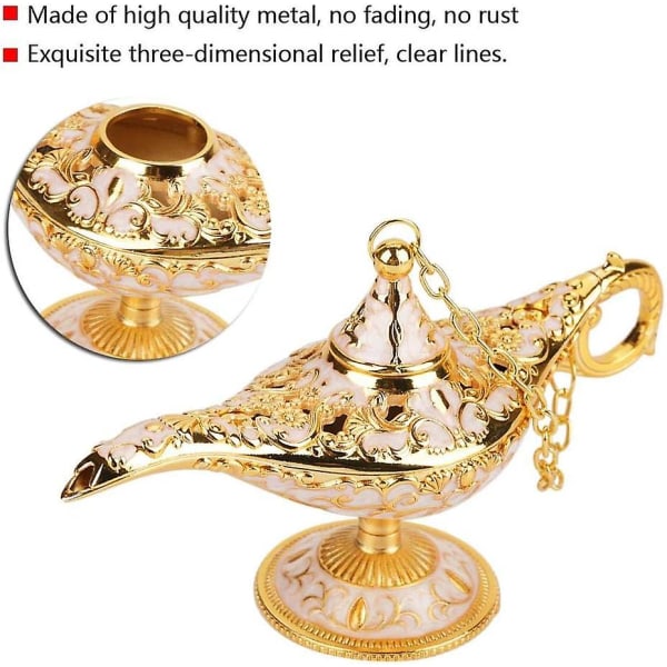 Metal Carved Hollow Legend Lamp Retro Legend Aladdin Lamp Magic Elf Wishing Lamp, Samlarobjekt Sällsynt