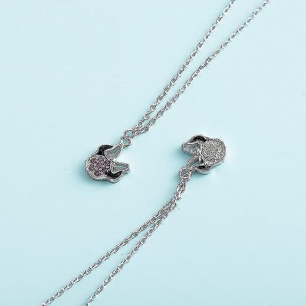 S925 Silverhalsband Klassisk Mors Dag-present för kvinnor och flickor Ko Diamant (Silver)