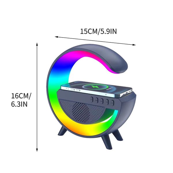 Audio Intelligent Bluetooth-høyttaler Trådløs lading Sengeside Liten nattlys G500 Bluetooth Audio Clearance（Blå）