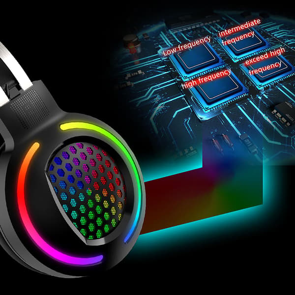 H500 Gaming Headset 7.1USB Over-Ear Stereo Gaming Hovedtelefon Mikrofon