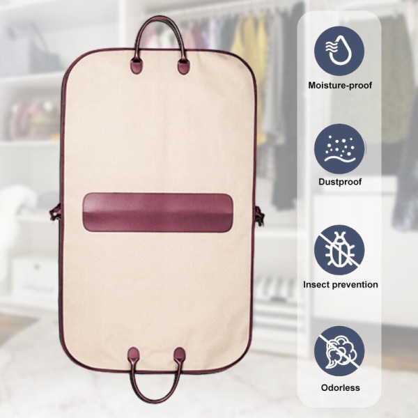 1 tøjtaske, anti-rynke og anti-støv bæretaske, beklædningspose, tøjbeskytter, opbevaring 110×60 cm Oxford stof abrikosdragtpose