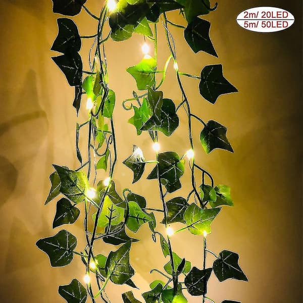 Led-lyssnor 2m 20led/ 5m 50led Lønneblad Girlander Jul Fe Lys For Hjem