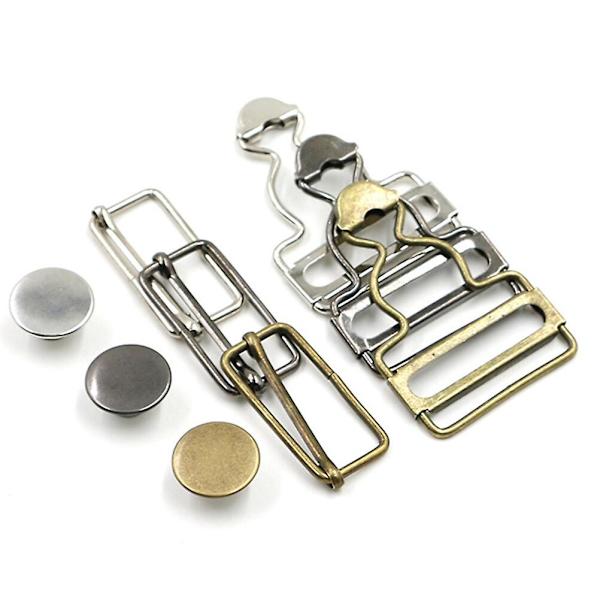 4 stk Metall Bib Bukser Knapper Justerbar Kalebass Spenne DIY Sy Tilbehør for Bukser Bomullsjeans (Hvit)（4 stk，Hvit）