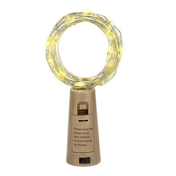 Pullonvalo, 20 LED-viinipullon keijuvalot, 8 kpl 2m paristokäyttöiset pullon keijuvalot, kupari