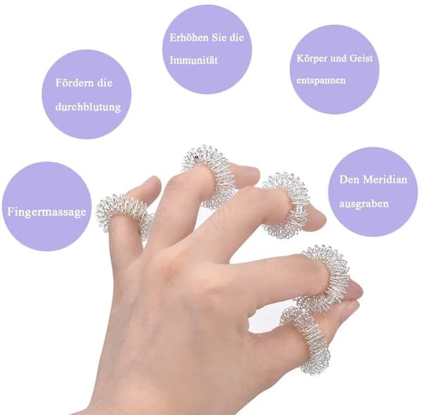 5-pack Fingermassageringar, Stressreducerare för tonåringar och vuxna