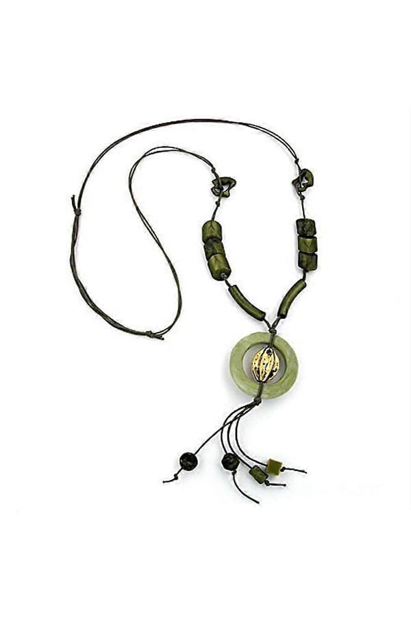 Halsband Stor Ring Mörkgrön-oliv 100cm - Gl02639