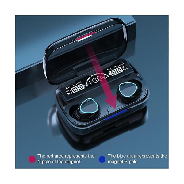 Trådløst headset Tws Bluetooth V5.1 LED-skjerm Stereo Mini Earbud Headset med mikrofon Hands-Fr（Grønn）