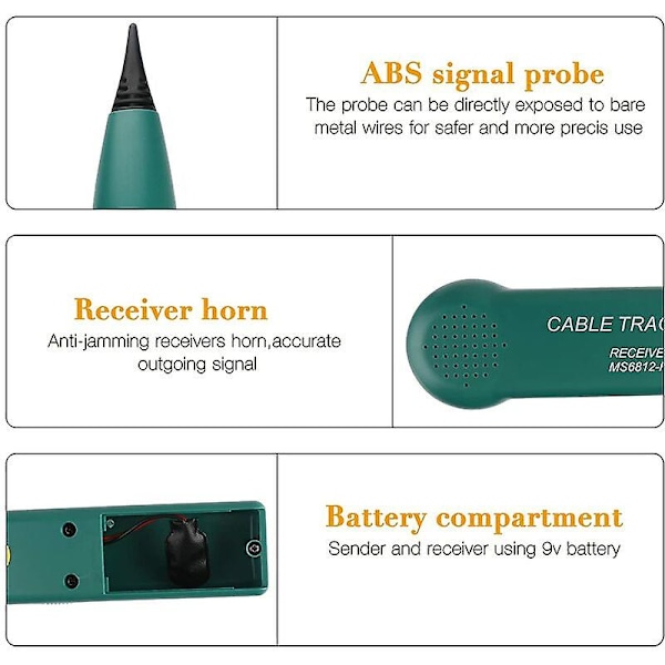 MSBD Elektrisk Kabelspårare, Elektrisk Kabelsökare, MS6812 Kabelspårare, Multifunktionella Kretsprovare, Telefonkabeltestare för Linjesökare