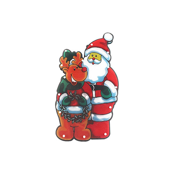 Julelys LED juledekoration lyskæde vindue sugekop lampe modellering scene arrangement farverige lys