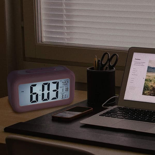 Batteri Digitalt Vækkeur Til Soveværelset, LCD-Display Vækkeur Med Snooze