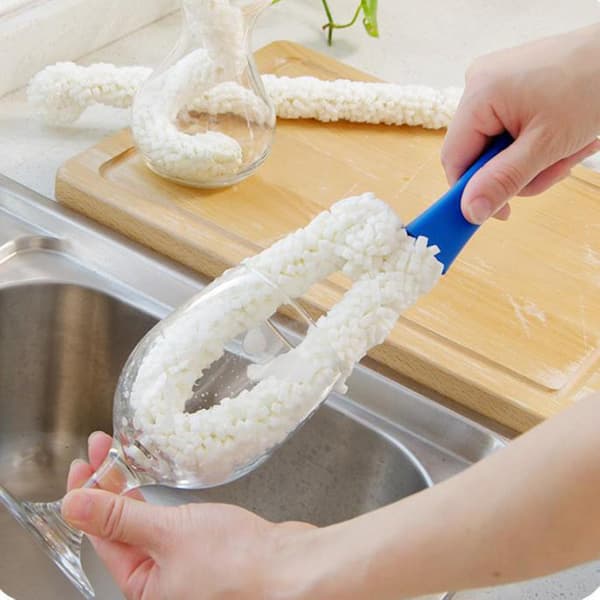 Kopbørste Manøvrerbar Fleksibel Plast Multifunktionel Vinglas Blå Flaskerenser Til Hjem_h