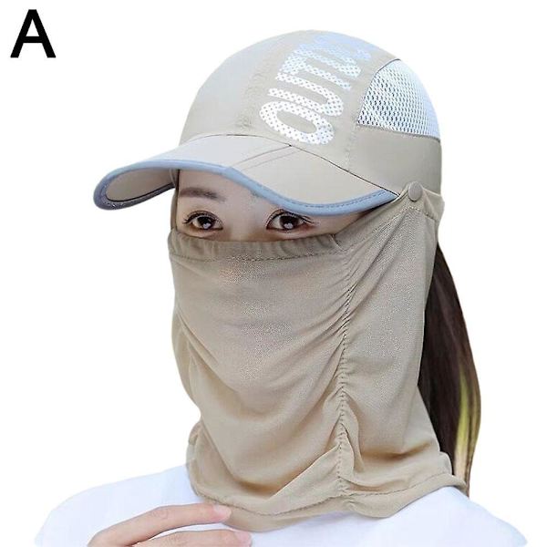 Sommar solhatt hopfällbar hatt UV-resistent solhatt utomhus vandring solhatt（Khaki）