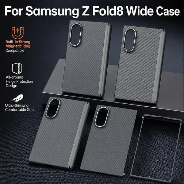 Telefondeksel for Samsung Z Fold8 Wide Aramidfiber Magnetisk Sammenleggbart Premium 600D set