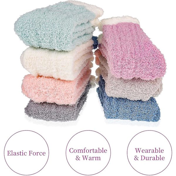 7 par damstrumpor i fluffig fleece - varma, mjuka och mysiga strumpor för vintern