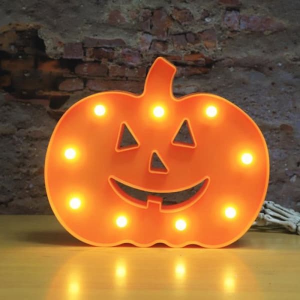 1 gresskar LED-panel, miljøvennlig plast, varmhvitt lys, bakbryter, Halloween soveromsdekorasjon.