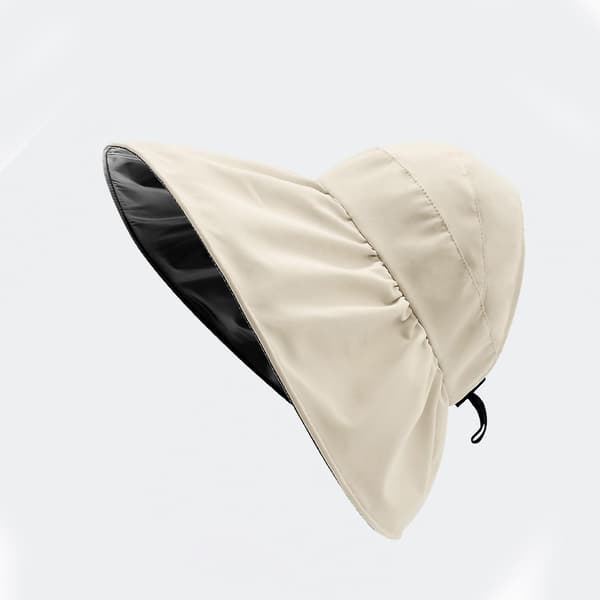 Beige sammenklappelig solhat til kvinder til udendørs brug med UV-beskyttelse - One size til strandfest