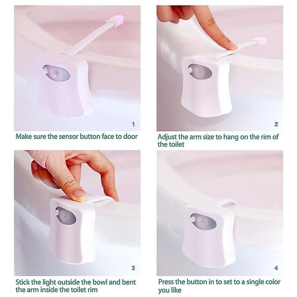Human Motion Sensor Toilet Light Bathroom Night Light Home Decoration（8 farver）
