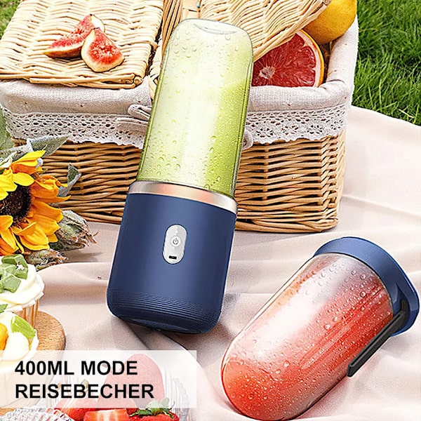 Juicer, sladdlös bärbar 1500mAh 400mL liten juicekopp