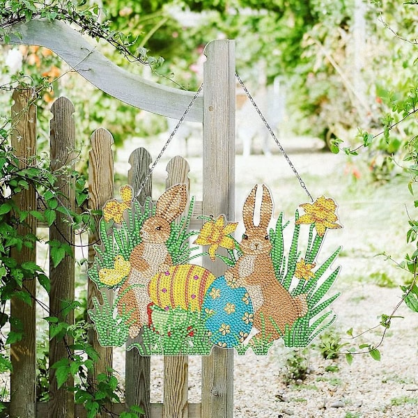 5d Diy timanttimaalaussarja - Pääsiäispupun maalaus - 28x30cm - Täydellinen timanttitaidemaalaus