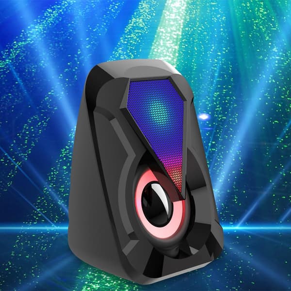 Udsalg 1053 Højttaler RGB Farvelys Subwoofer Boks Skrivebordslyd Skrivebord