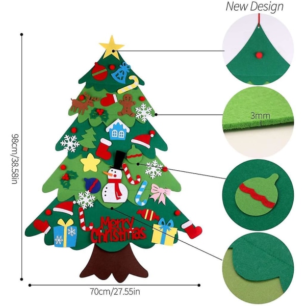 Filt julgran, DIY julgran DIY Christmas Kit Hängande replika för barn Julklapp