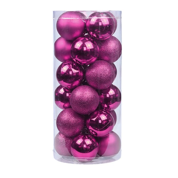 Julgranskulor okrossbara - Julklappar - för inomhus och utomhus - plast - 24 stycken (rosaröd 3CM)