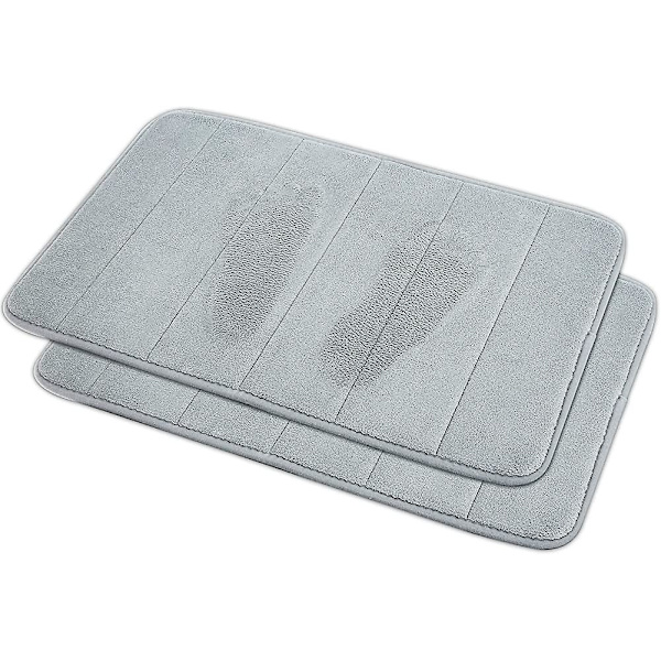 Minneskum Badmatte, (2-pak Heilwiy-gave) Sklisikker bakside, 40x60 cm fleece