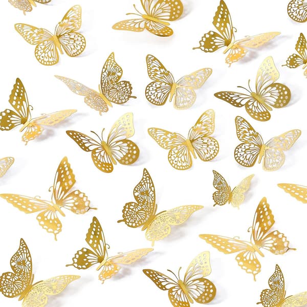 3D Butterfly Wall Decor 48pcs, Gull Butterfly