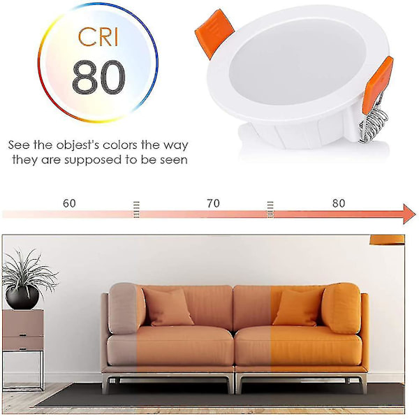 Fördjupad taklampa, LED-infällda takstrålkastare, vit downlight 1 st - vit