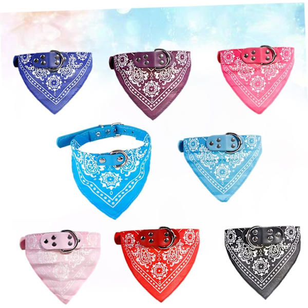 8 stk. Lille Hvalpe Halsbånd Hvalpe Halsbånd Hvalpe Halsbånd Lille Hund Bandana Hunde Halsbånd til Hvalpe Hunde Bib（Medium，Som Vist）