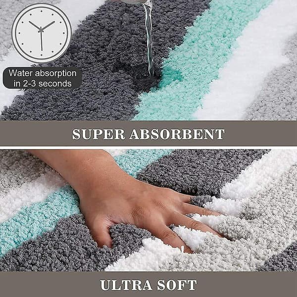 Absorberande badrumsmatta 50x80cm, tjock badrumsmatta halkfri vatten