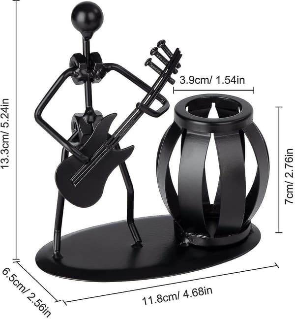 Gitarpennholder Søt Metallpennholder Multifunksjonell Musikkspiller Skrivebord